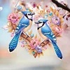 Diamond Painting Acrylic Heart Blue Bird Pendant
