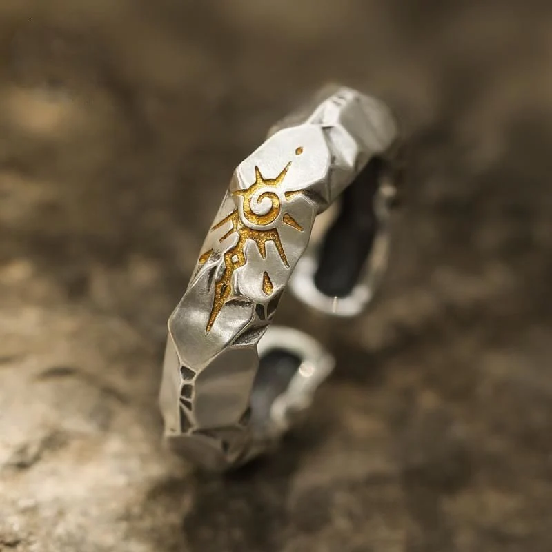 Wishing Stone Hammered Open Ring