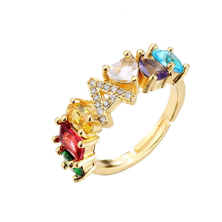 26 English Alphabet Open Ring