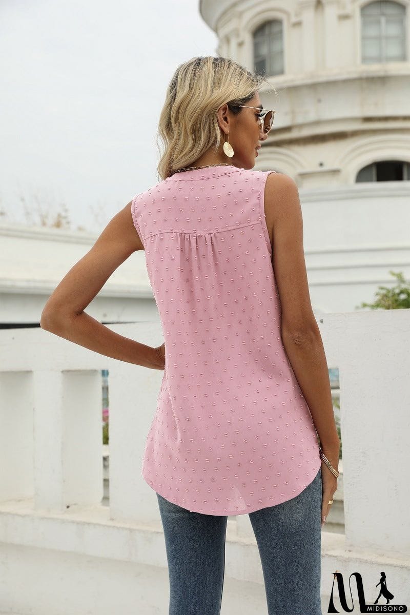MidiSono - Swiss Dot Notched Neck Tank