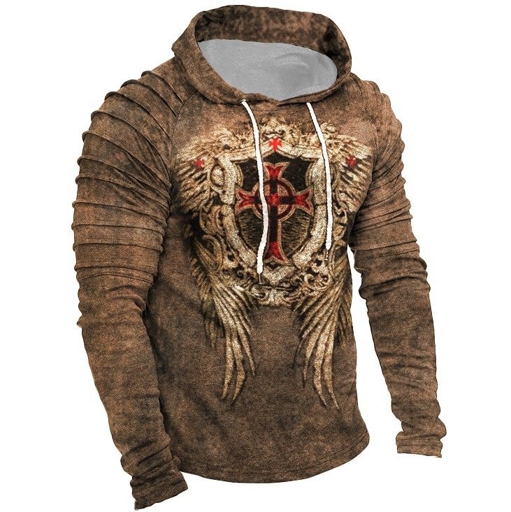 Men's Retro Printed Comfortable and Breathable Hooded Wweatshirt / [viawink] /