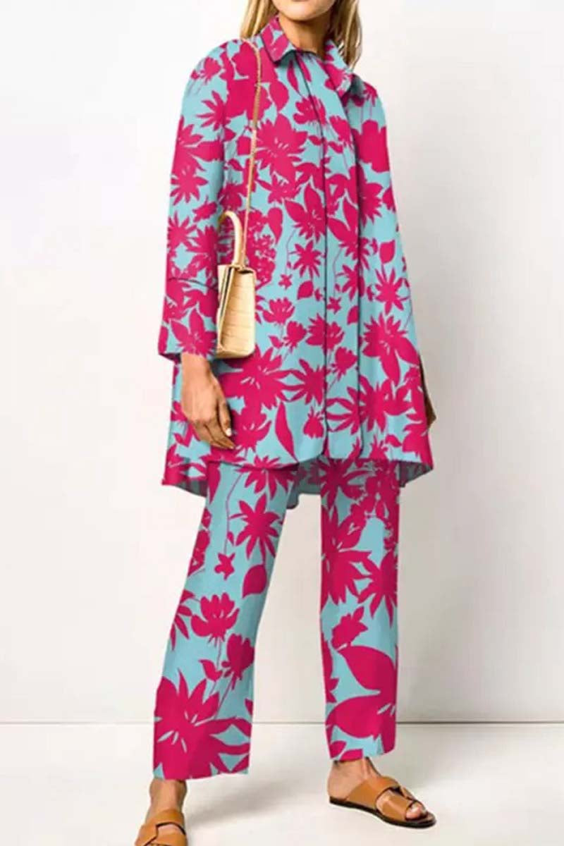 Casual Contrast Color Patchwork Long Sleeve Shirt