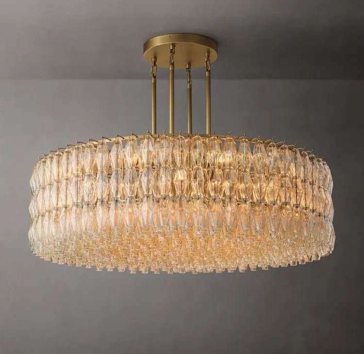 Chiaray  Glass Round Chandelier 62" For Dinning Room Vjlight