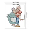 (Counted/Stamped) 14CT Old Married Couple - Cross Stitch 19*25cm/7.48*9.84in(Brand)