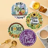 4PCS Diamond Painted Wooden Love Saying Placemats Insulated Dish Mats Comes with Mats