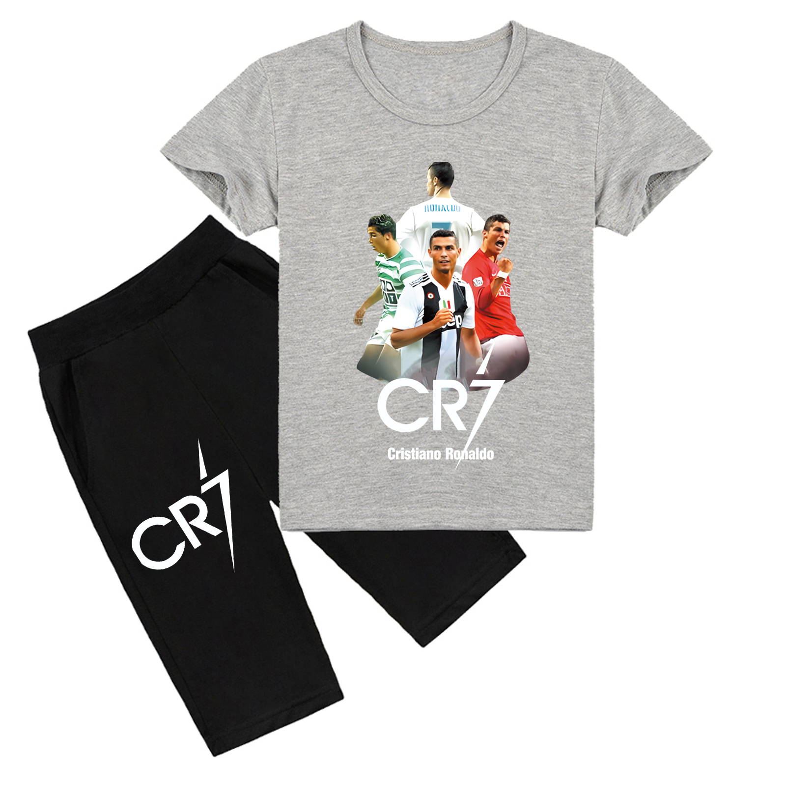 Mayoulove Cristiano Ronaldo Kids' Shorts Set - Unisex Athletic Outfit for Boys and Girls, Stylish  Comfortable-Mayoulove
