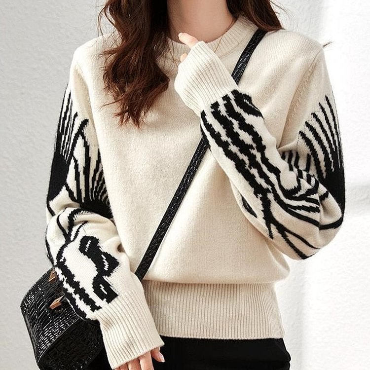 Knitted Long Sleeve Casual Shift Sweater QueenFunky