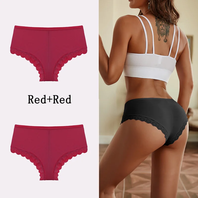 Billionm Women Panties Sexy Lace Briefs Solid Seamless Underwear Female Comfortable Intimate Lingerie Floral Underpants M-2XL