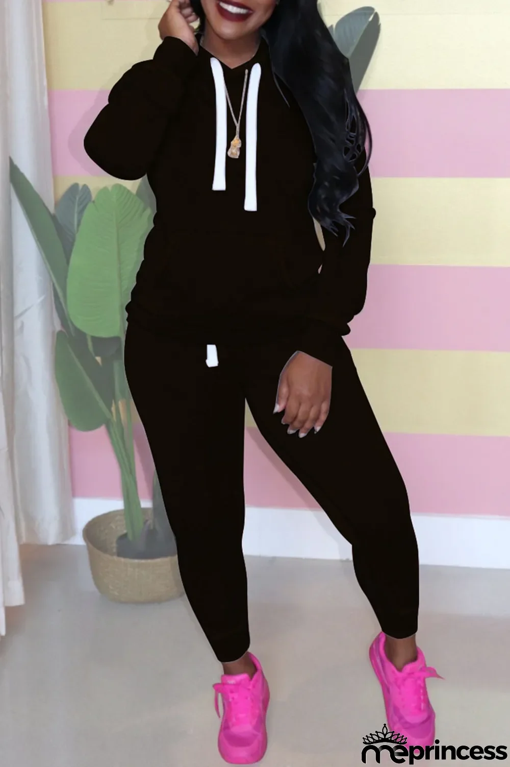 Grey Casual Solid Hooded Collar Plus Size