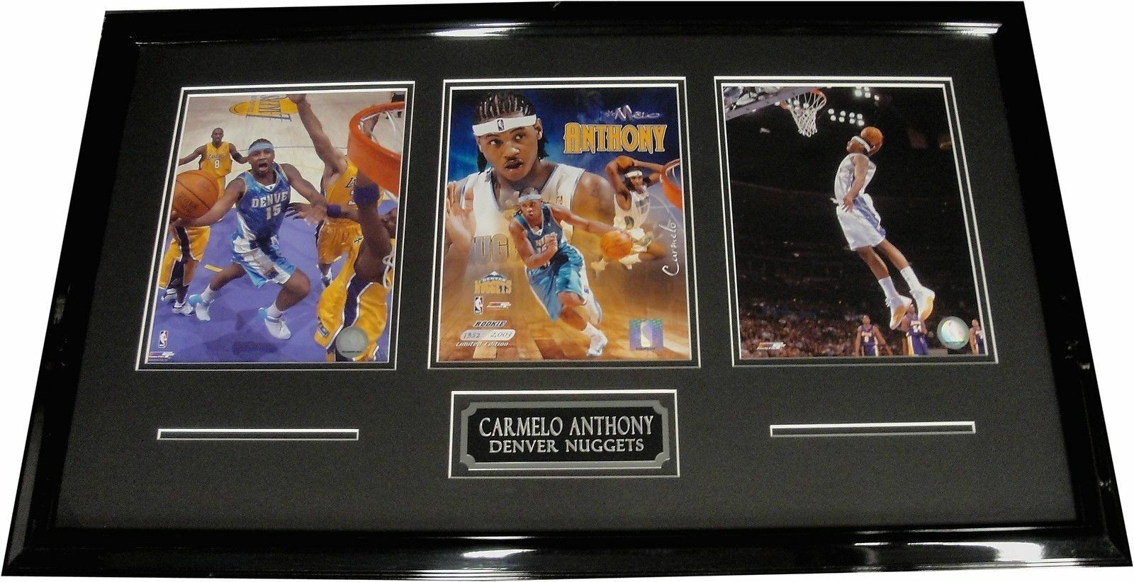 Carmelo Anthony UnSigned Three 8x10 Photo Poster paintings Custom Framed Denver Nuggets