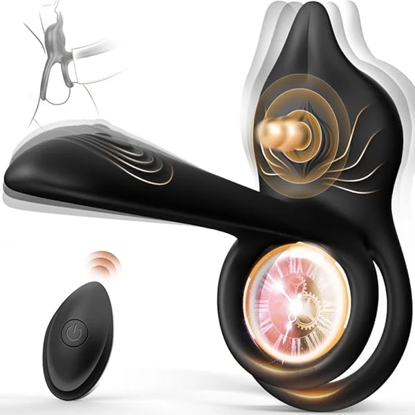 3-in-1 Penis Ring Vibrator with 10 Vibration Modes G-Spot & Clitoral Stimulator