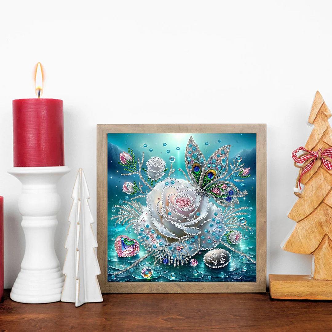 Blue Butterfly - Partial Special Shaped Drill Diamond Painting Kits (Canvas|30*30cm)