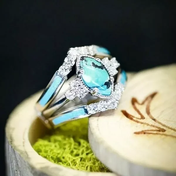 TURQUOISE CREATIVE 3-PIECE RING