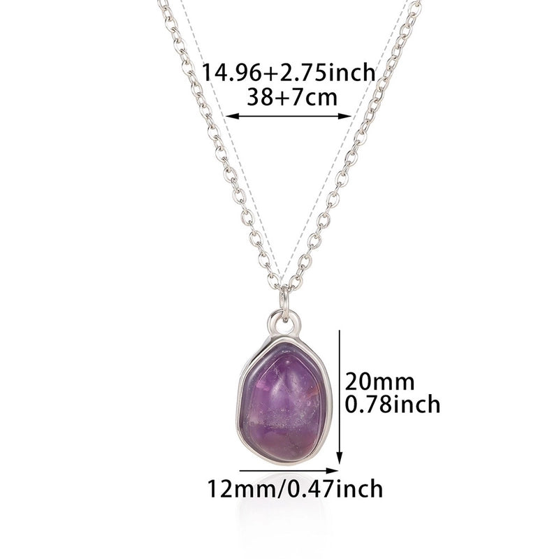 Casual Minimalist Geometric Natural Stone Titanium Steel Plating Pendant Necklace