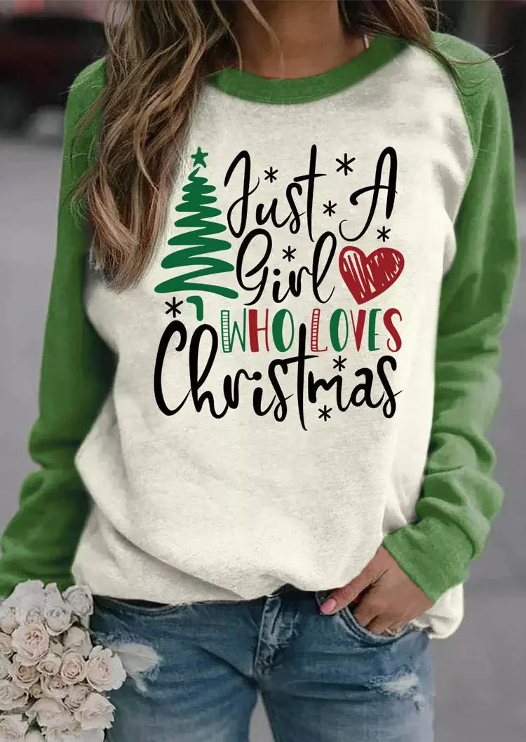 Just A Girl Who Loves Christmas Tree Sweatshirt