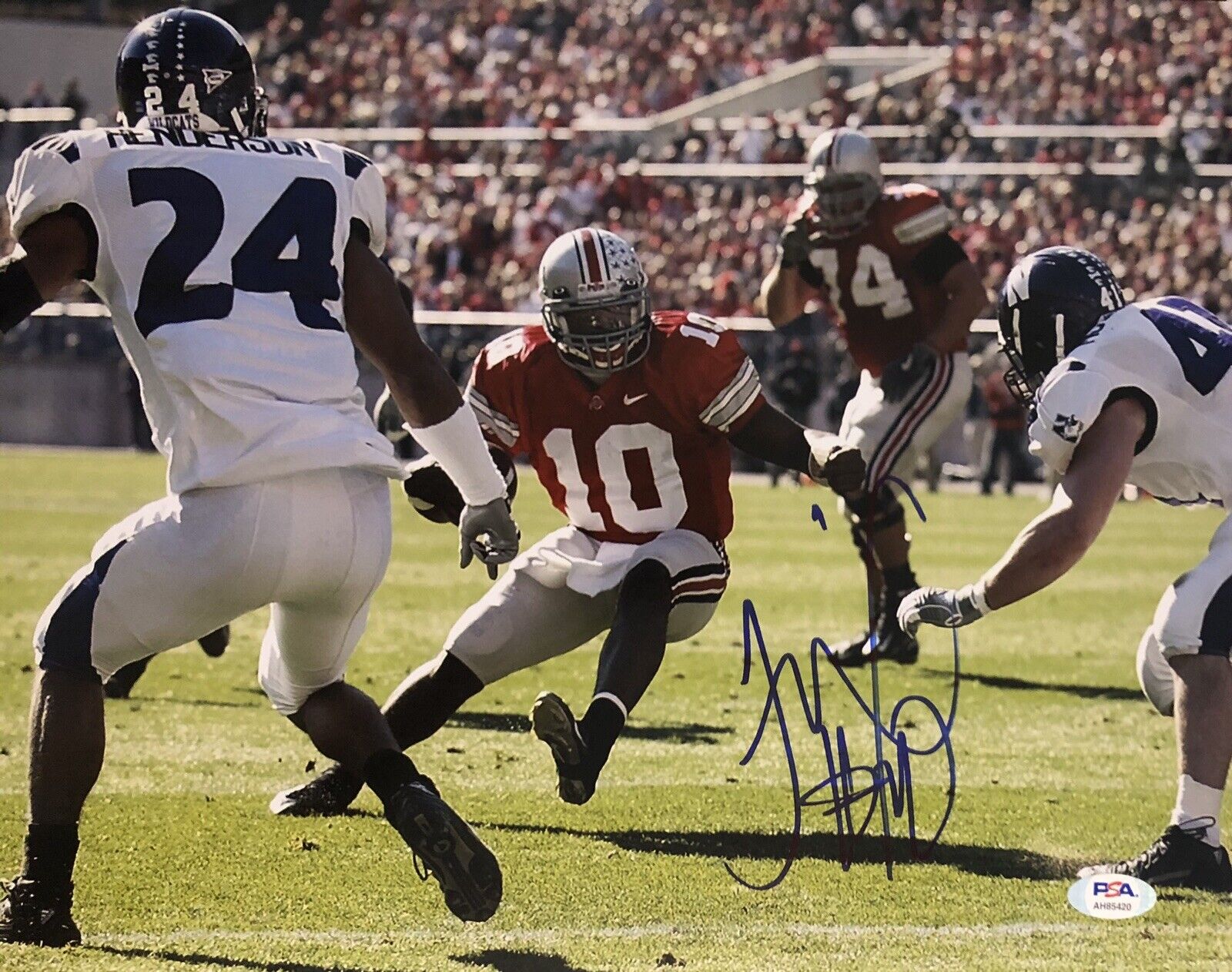 Troy Smith Signed Autographed Ohio State Buckeyes 11x14 Photo Poster painting Heisman Psa/Dna