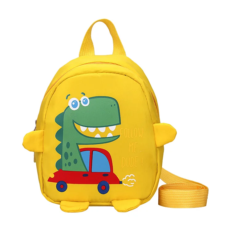 Cute Dinosaur Backpack Kindergarten Boys Girls School Kids Bookbag (Yellow)
