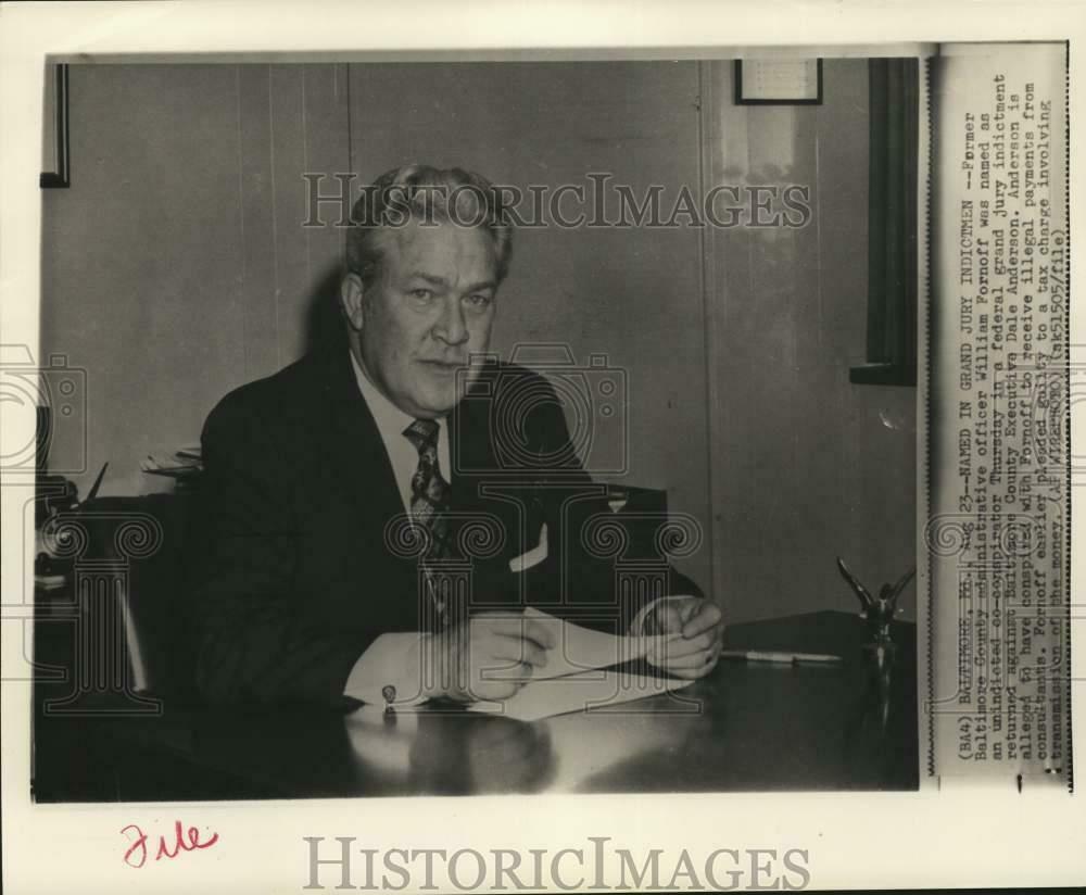 Press Photo Poster painting William Fornoff named in Baltimore Executive Dale Anderson case