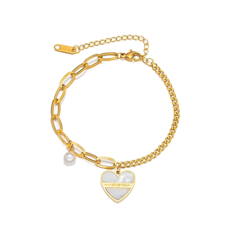 Casual Minimalist Eye Flower Butterfly Titanium Steel Zircon Bracelets In Bulk