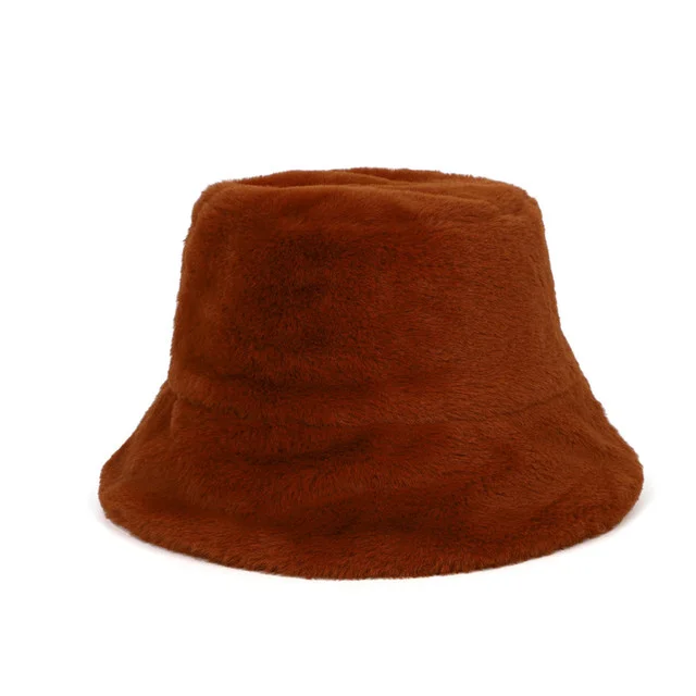 Hip Hop Bucket Hats Streetwear Plain Furry Hat at Hiphopee