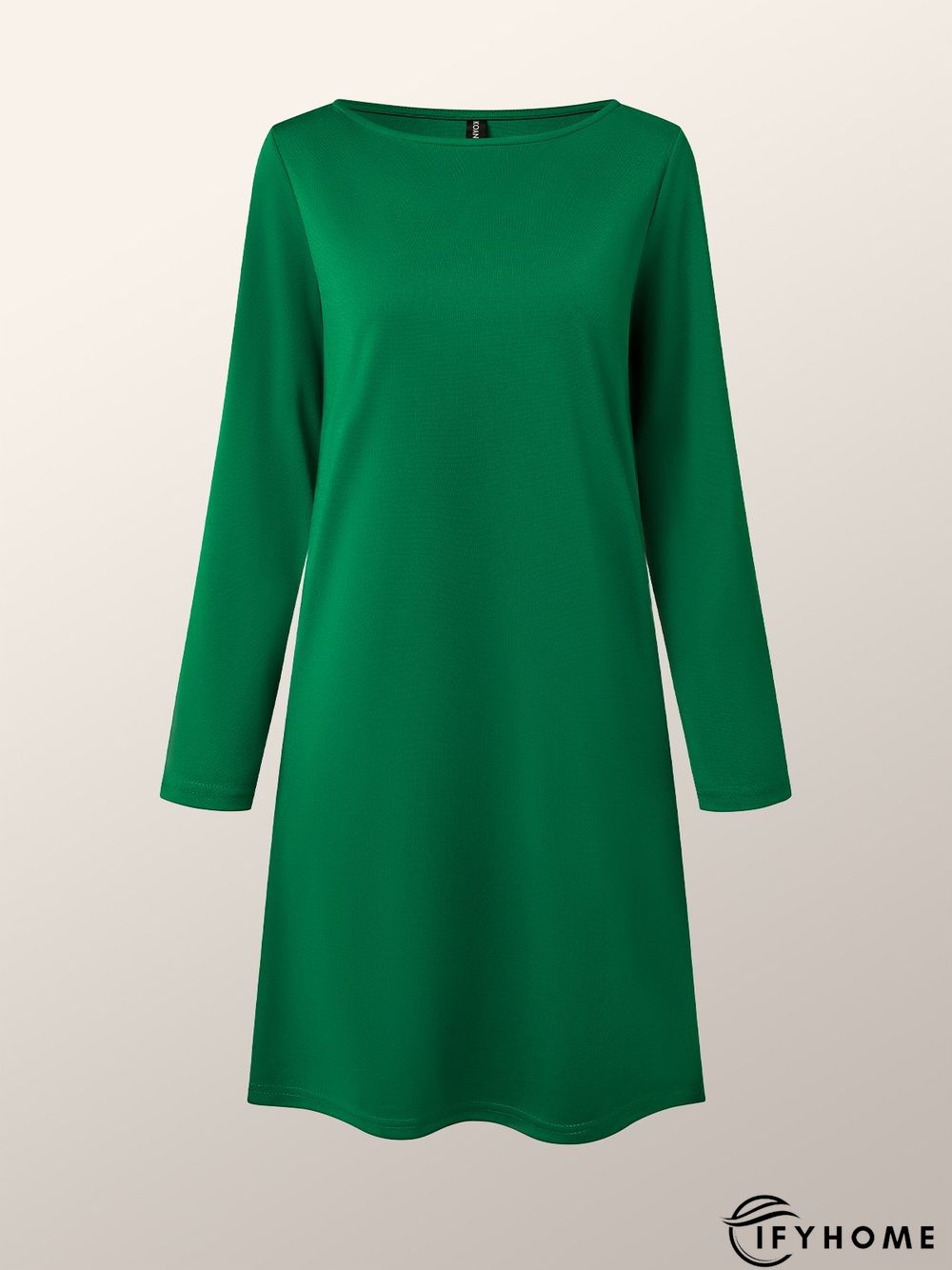 High Elasticity Loose Long sleeve H-Line Elegant Boat Neck Dress | IFYHOME