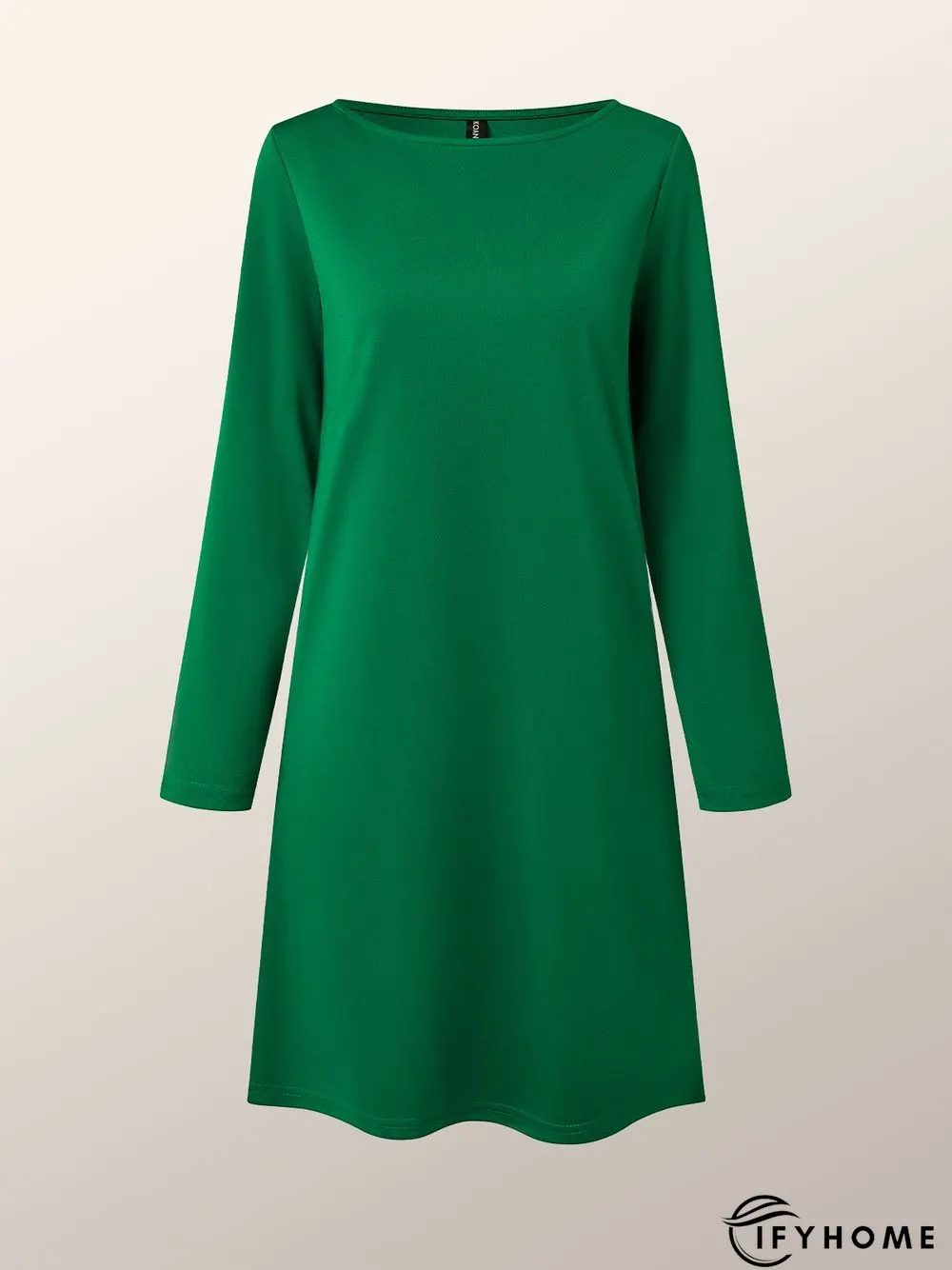 High Elasticity Loose Long sleeve H-Line Elegant Boat Neck Dress | IFYHOME