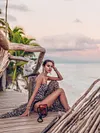 Bandeau Leopard Split-Side Maxi Dress