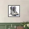 Bottes de cow-boy - peinture au diamant rond - 40 * 40cm