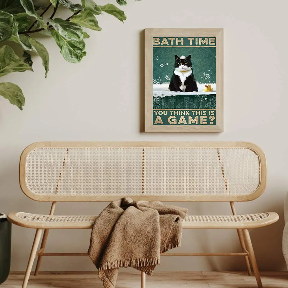 Full Round Diamond Painting 40*50cm - Cow Cat Poster