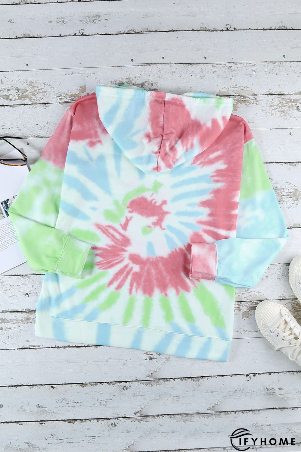 Sky Blue Tie Dye Pattern Hoodie | IFYHOME