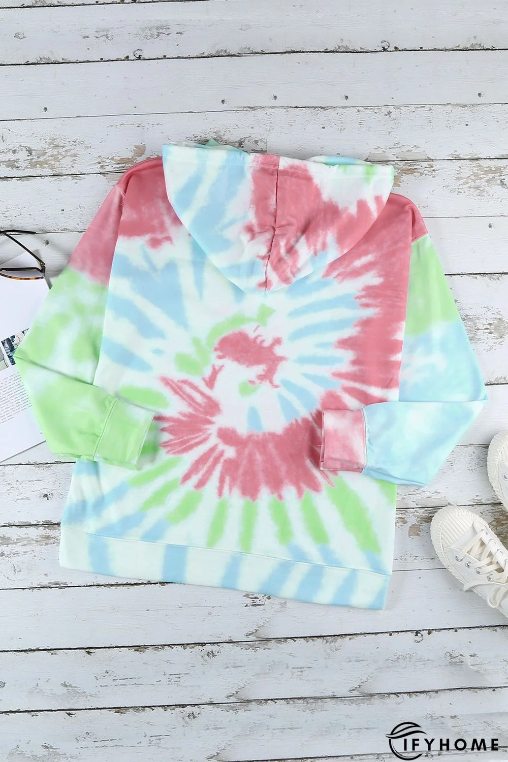 Sky Blue Tie Dye Pattern Hoodie | IFYHOME
