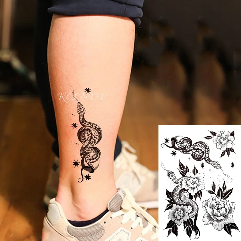 Waterproof Temporary Tattoo Stickers on Body Tribal Totem Fake Tatto Flash Tatoo Back Leg Arm belly big size for Women Men girl