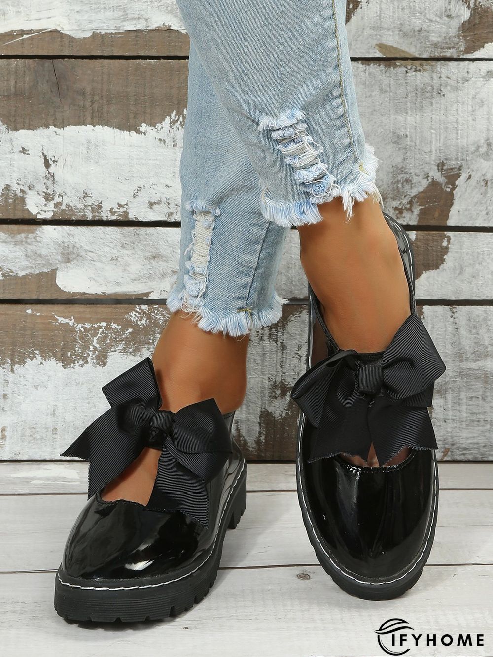 Women's Bow Decor Hollow out Slip On Mary Jane Shoes | IFYHOME