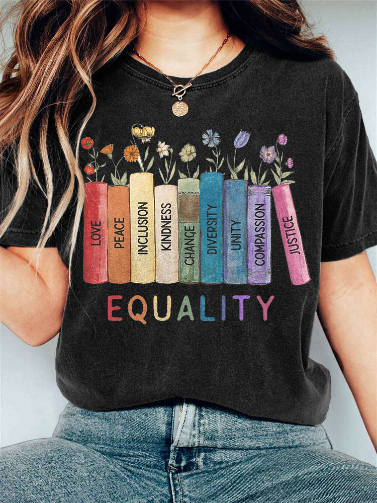 Comstylish Women's Equal Rights Art Print Vintage T-Shirt