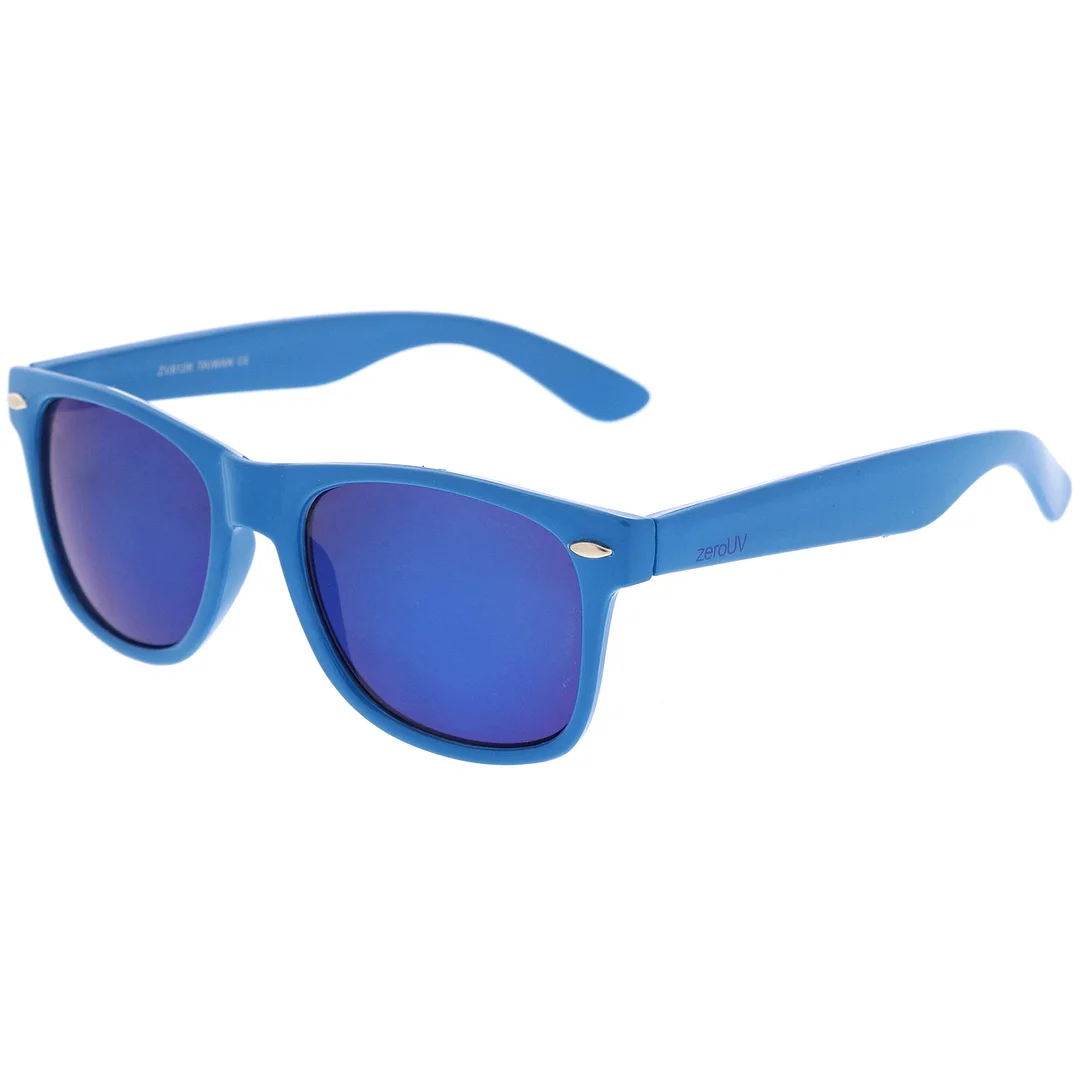 Retro Large Square Colored Mirror Lens Horn Rimmed glasses 55mm