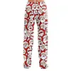Women's Christmas Santa Claus Printed Casual Home Indoors Pants Trousers