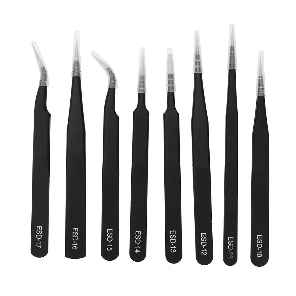 

8pcs Stainless Steel Anti-static Precision Tweezers Jewelry Phone Repairing, 501 Original