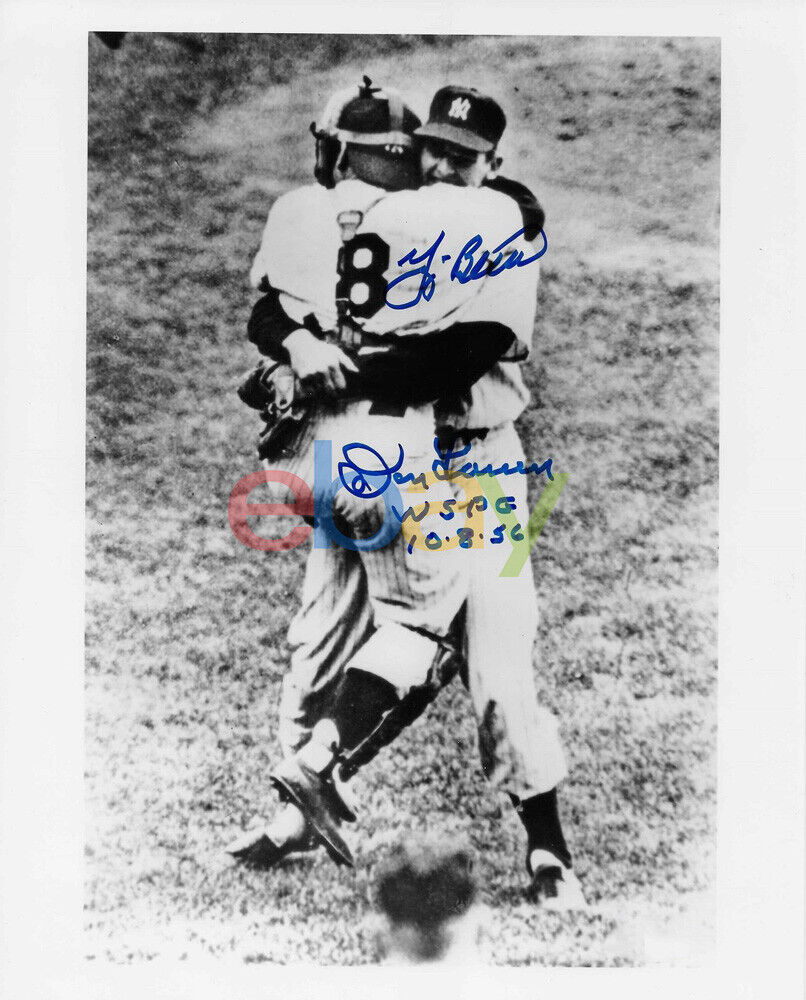 Yogi Berra & Don Larsen Authentic WS PG 10.8.56 Autographed 8x10 Photo Poster painting reprint