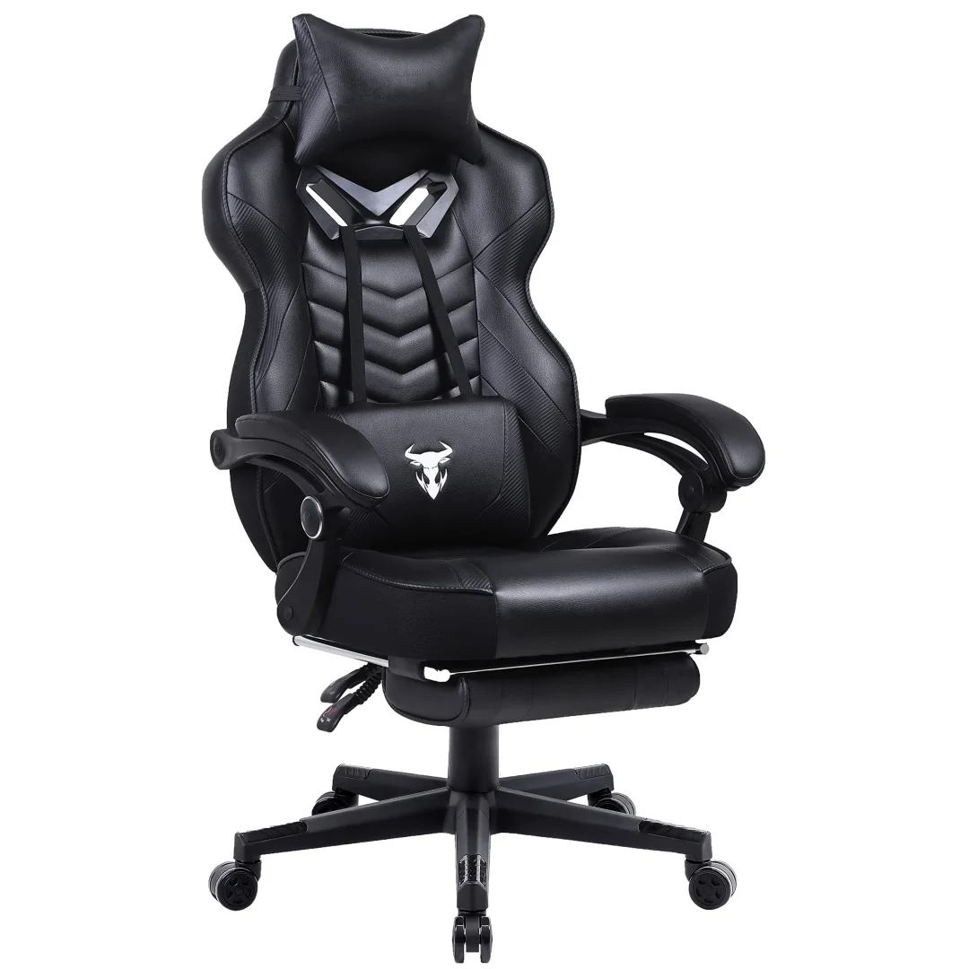 Racing Style Reclining High Back Computer Chair with Footstool