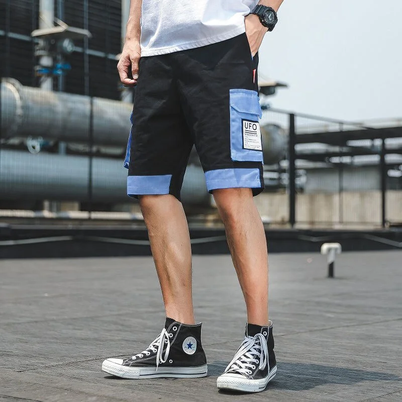 Aonga Casual Summer Thin Shorts For Men Daily Office Fashion Shorts Unique Pockets Design Men Sports Cargo Pants Breathable Polyester