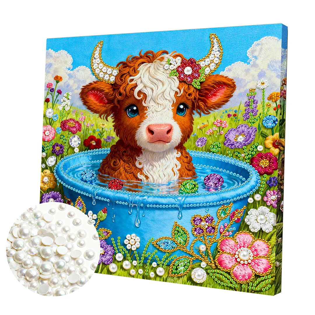 Calf Art Diamond Painting Kit for Adults Home Decor 25x25cm With Frame