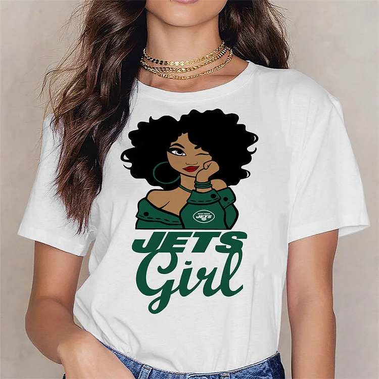 New York Jets Women's White Relaxed T-Shirt