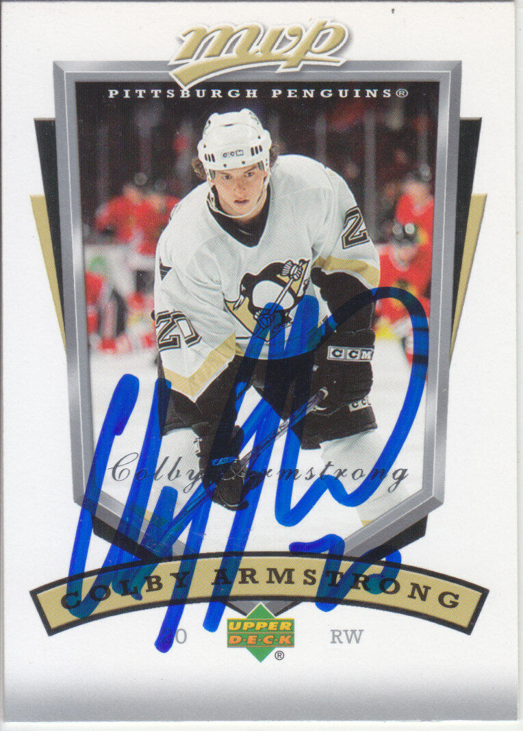 Colby Armstrong Autograph 06-07 MVP Penguins Card Maple Leafs