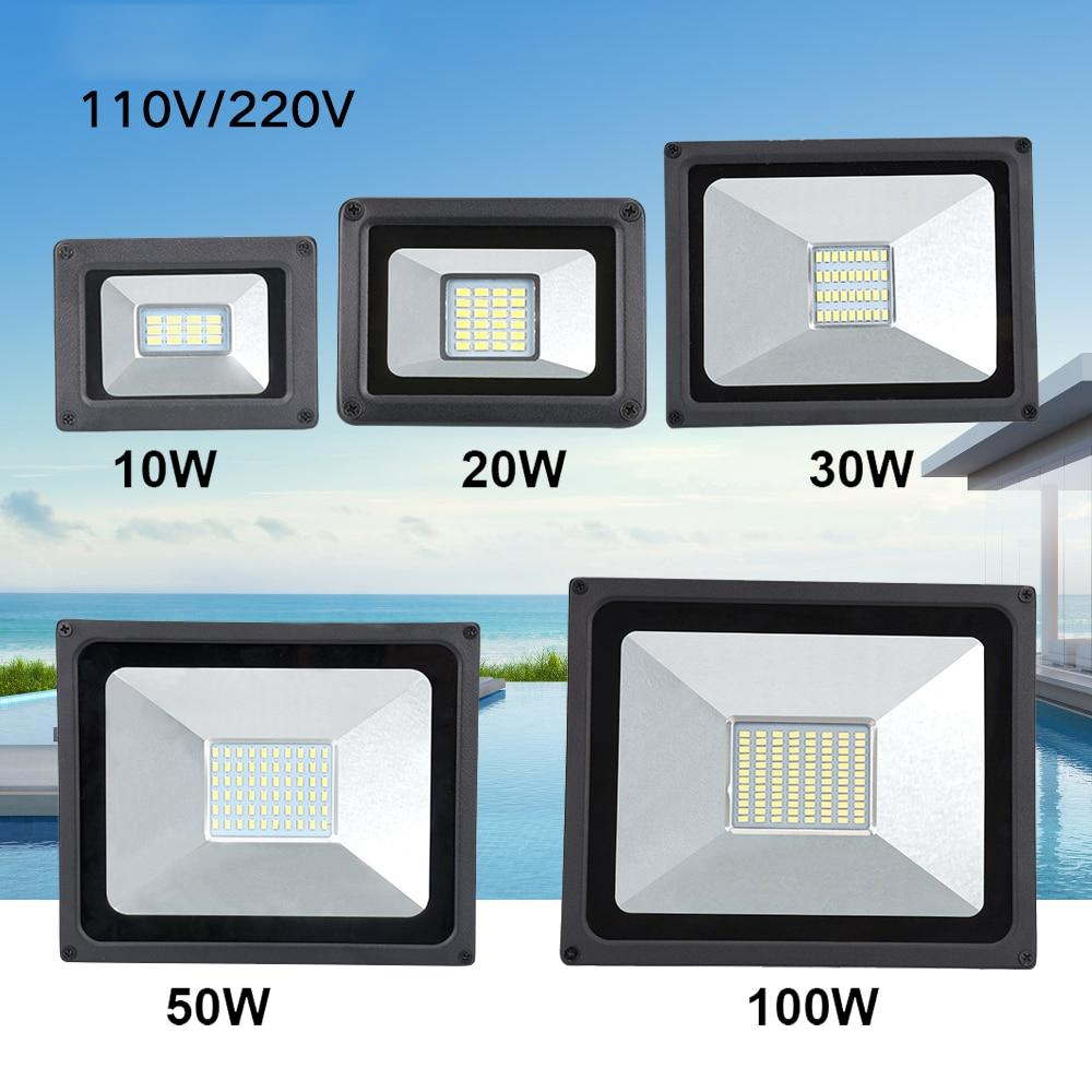 Ultra-thin 10W 20W 30W 50W 100W LED Flood Light  Floodlight Spotlight IP65 Waterproof Outdoor Garden Lamp