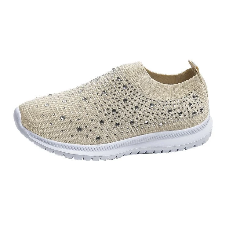 Women's Crystal Breathable Orthopedic Arch Support Slip-On Walking Sneakers Shoes