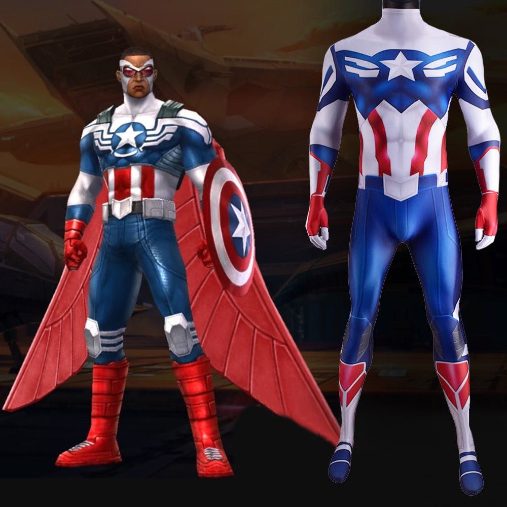 The Falcon and the Winter Soldier Cosplay Costume Captain America Outfits-elleschic