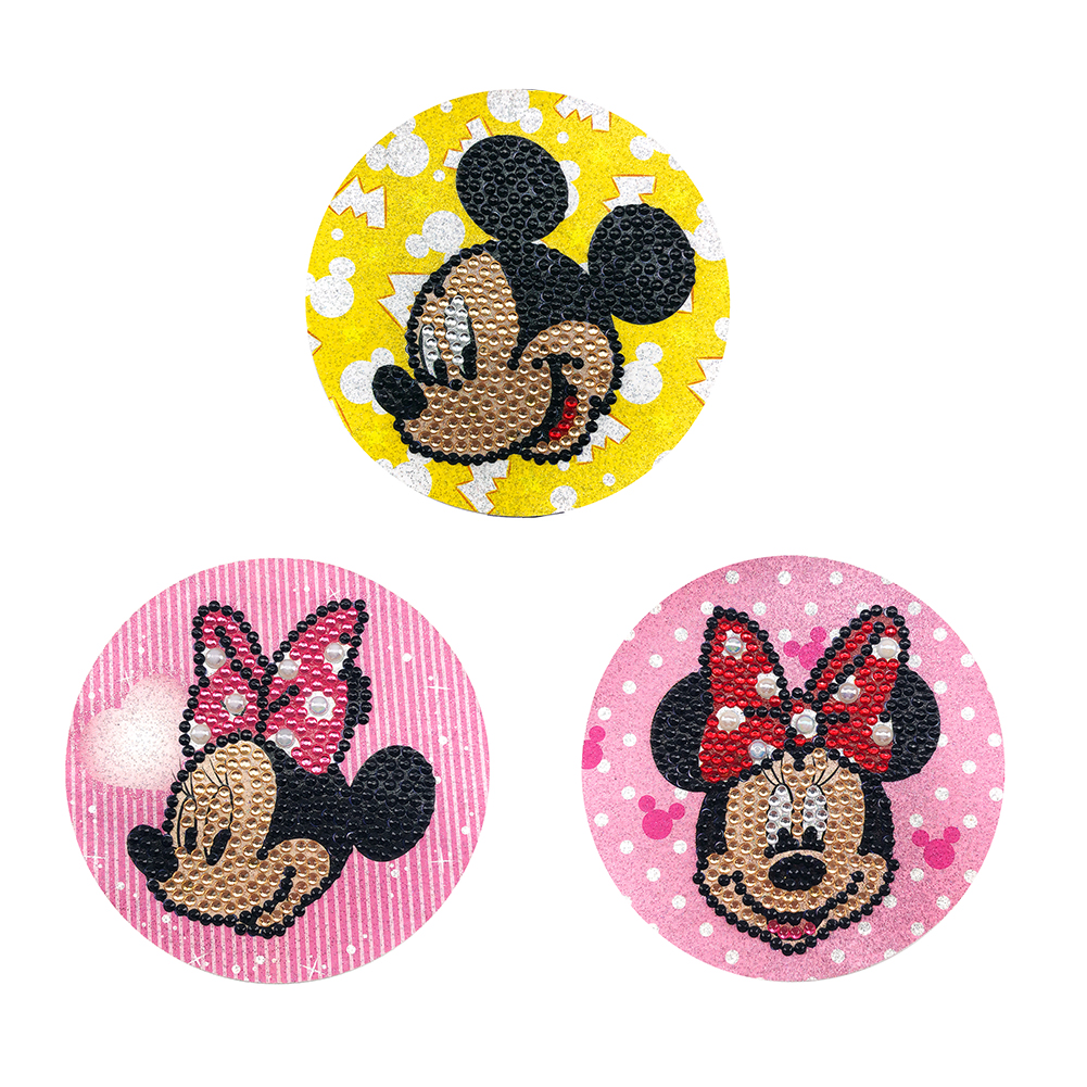 

3pcs Cartoon Mouse - 5D DIY Craft Snapback Sticker, 501 Original