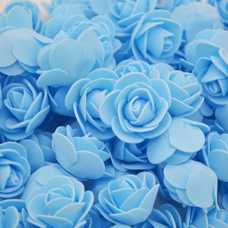 50Pcs/lot 3.5cm PE Foam Rose Head Artificial Rose Flowers Home Garden Decorative Wreath Supplies Wedding Event Party Decoration