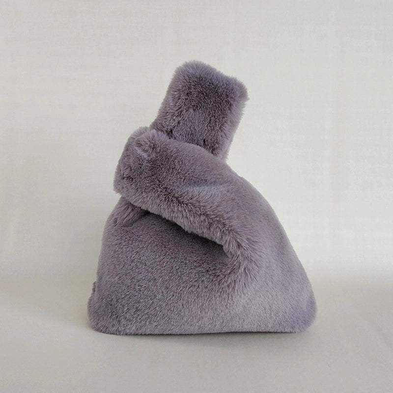 Furry Korean Style Autumn And Winter Imitation Rex Rabbit Fur Handbag Cute Plush Vest Bag For Women