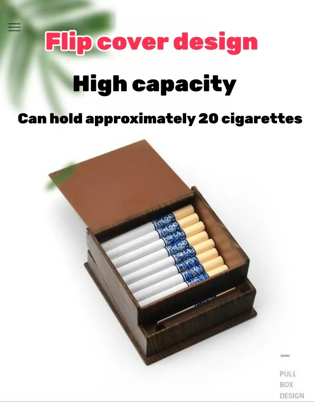 Automatic bouncing wood grain car cigarette box